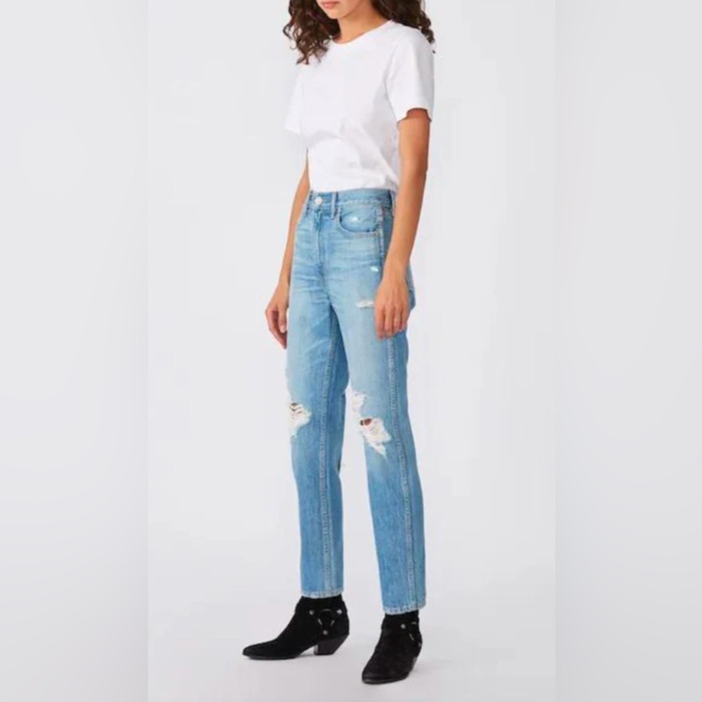 SLVRLAKE Virginia High‎ Rise Slim Straight Jean In Rolling Waters, Size 27